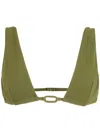 Lenny Niemeyer Ring-embellished Bikini Top In Green