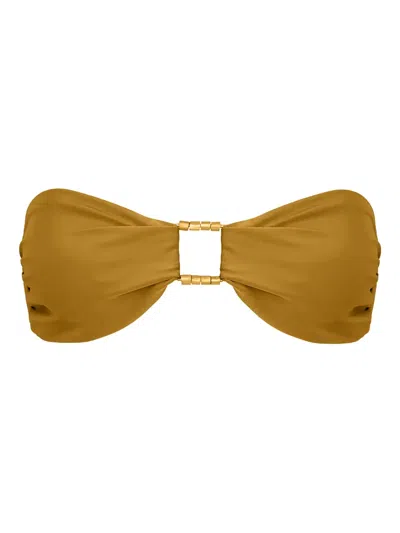 Lenny Niemeyer Ring-detail Bandeau Bikini Top In Green