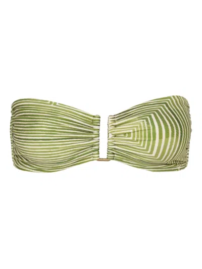 Lenny Niemeyer Rita Geometric-print Bandeau Top In Green