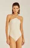 Lenny Niemeyer Rope Halterneck One Piece Off White In Neutral