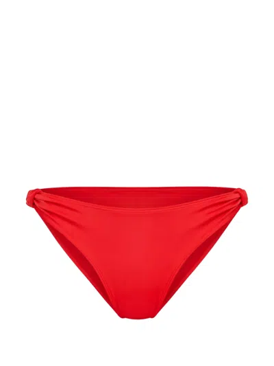 Lenny Niemeyer Ruched Tie-detail Bikini Bottoms In Red