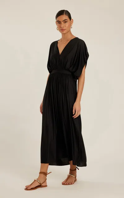 Lenny Niemeyer Ruched V Neckline Dress Black