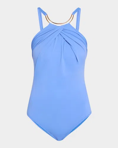 Lenny Niemeyer Scarf One-piece Swimsuit In Riviera