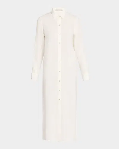 Lenny Niemeyer Side-slit Midi Shirtdress In White