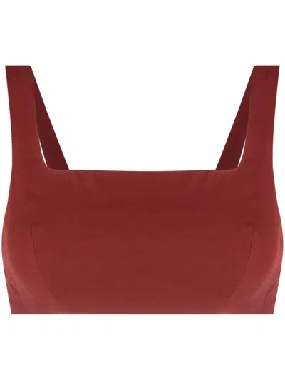 Lenny Niemeyer Square-neck Cropped Top In Brown