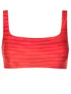 Lenny Niemeyer Stripe-pattern Square-neck Bikini Top In Orange