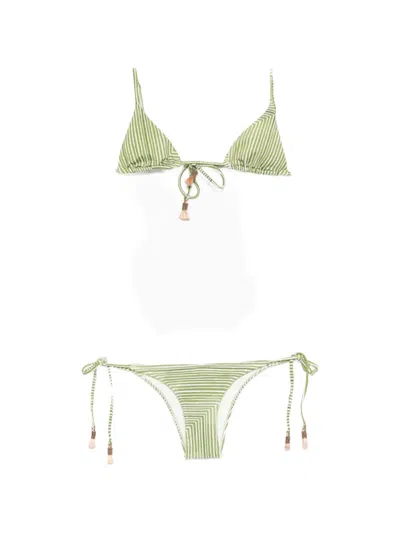 Lenny Niemeyer Striped Bikini In Green