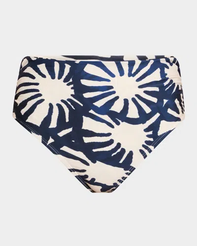 Lenny Niemeyer Sunflower High-waist Bikini Bottoms In Blue
