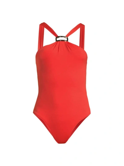 Lenny Niemeyer Swim Women's Halter One-piece Swimsuit In Cayenne