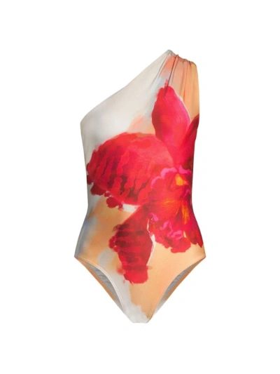 Lenny Niemeyer Swim Women's Loop One-shoulder One-piece Swimsuit In Flora