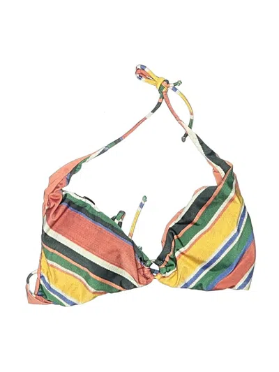 Pre-owned Lenny Niemeyer Swimsuit Top Orange Stripes Pattern Swimwear
