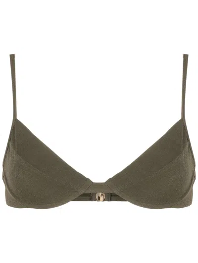 Lenny Niemeyer Taca Triangle Bikini Top In Green