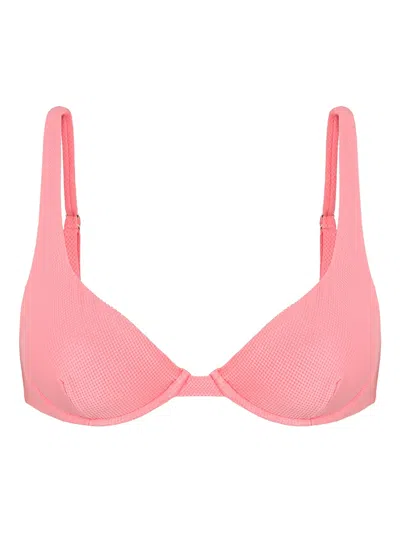 Lenny Niemeyer Textured Triangle Bikini Top In Pink
