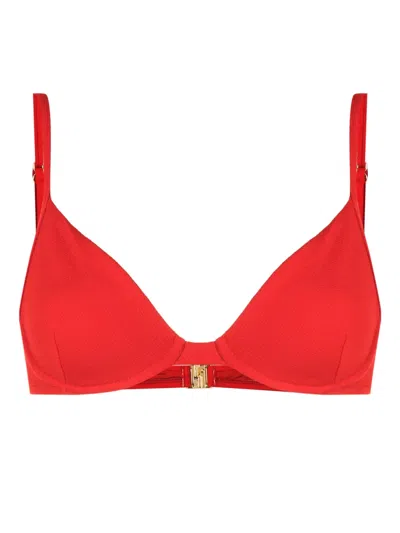 Lenny Niemeyer Textured Underwire Bikini Top In Red