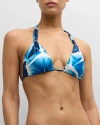 LENNY NIEMEYER TIE-DYE GEOMETRIC HALTER BIKINI TOP