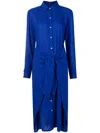 Lenny Niemeyer Tie-waist Midi Shirtdress In Blue