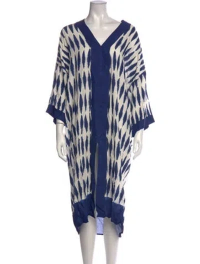 Pre-owned Lenny Niemeyer Tie-dye Print Midi Length Dress In Blue