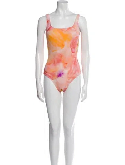Pre-owned Lenny Niemeyer Tie-dye Print One-piece W/ Tags In Orange