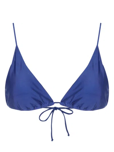 Lenny Niemeyer Triangle Bikini Top In Blue