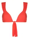 Lenny Niemeyer Triangle-cup Twisted Bikini Top In Orange