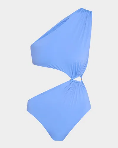 Lenny Niemeyer Triangle Cutout One-piece Swimsuit In Riviera