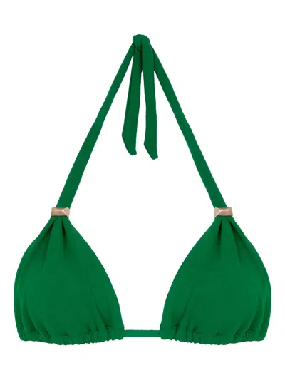Lenny Niemeyer Triangle-ring Bikini In Green