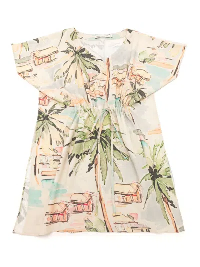 Lenny Niemeyer Kids' Tropical-print Cover Up In Neutrals