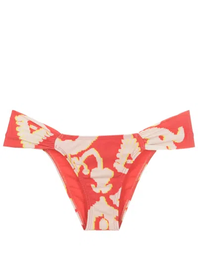 Lenny Niemeyer Turquia Draped Bikini Bottoms In Red