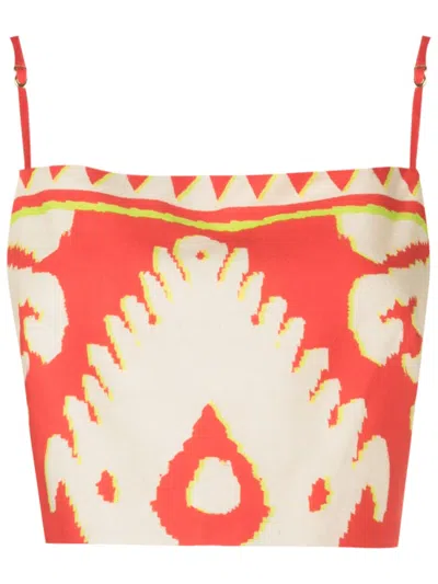Lenny Niemeyer Turquia Sleeveless Crop Top In Red