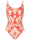 Lenny Niemeyer Turquia Square-neck Swimsuit In Red