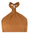 Lenny Niemeyer Twisted Halerneck Bikini Top In Brown