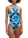 Lenny Niemeyer Twisted One Piece Swimsuit In Blue In Blue