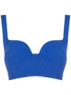 Lenny Niemeyer V-neck Cropped Top In Blue