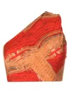 Lenny Niemeyer Warped-print One-shoulder Bikini Top In Brown