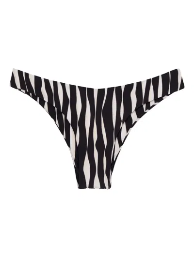 Lenny Niemeyer Zebra-print Bikini Bottom In Black