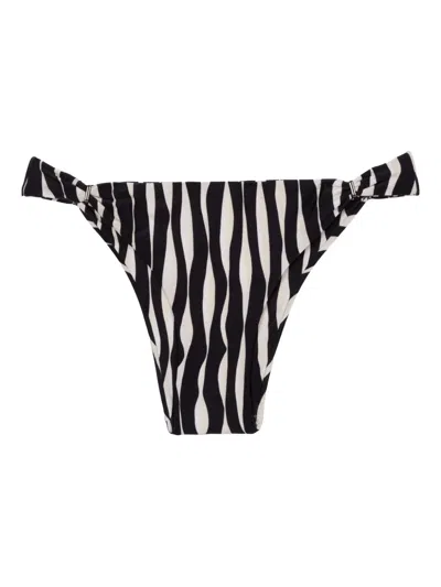 Lenny Niemeyer Zebra-print Bikini Bottom In Black