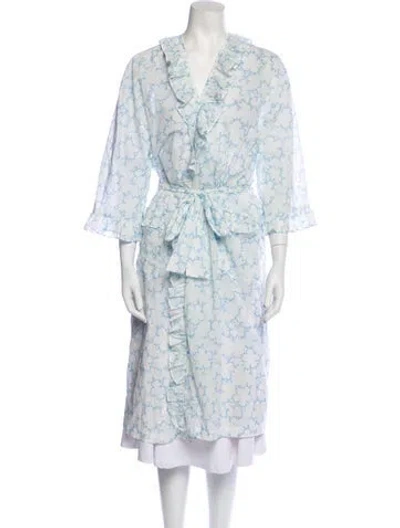 Pre-owned Lenora Floral Print Robe In Multi