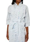 Lenora Lily Cotton Ruffle Robe In Blue In Blue