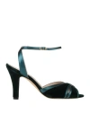 Lenora Woman Sandals Dark Green Size 6 Textile Fibers, Leather