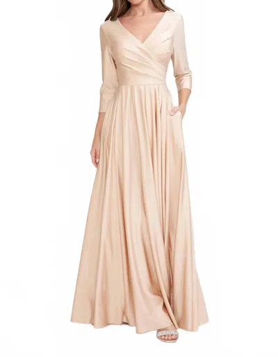 Lenovia Usa Mother Of The Bride Dress 3/4 Sleeve Gown In Champagne In Neutral
