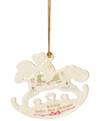 Lenox 2024 Baby's 1st Christmas Rocking Horse Ornament In Ivory | ModeSens