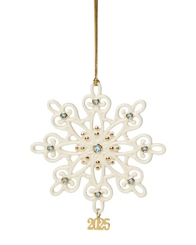 Lenox 2025 Annual Gemmed Snowflake Ornament In White