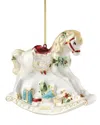Lenox 2025 Blown Glass Baby's 1st Rocking Horse Ornament In White