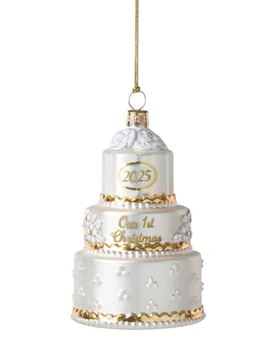 Lenox 2025 Blown Glass Our 1st Christmas Ornament In Silver