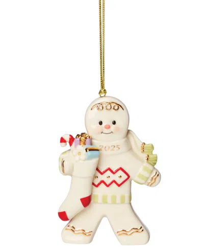 Lenox 2025 Gingerbread With Stocking Ornament In Multi