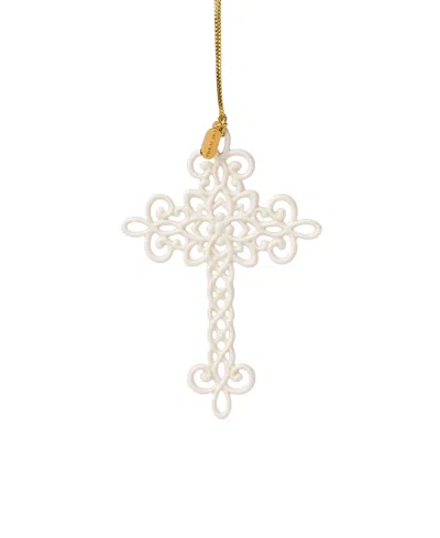 Lenox 2025 Snow Fantasies Cross Ornament In White