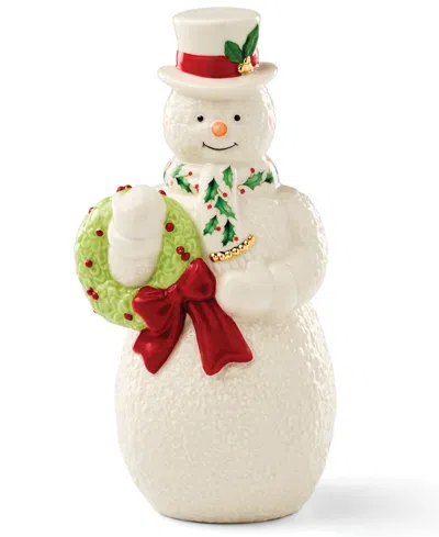 Lenox 2025 Snowman With Wreath Figurine In White