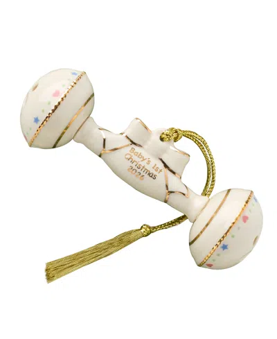 Lenox 2026 Babys 1st Christmas Rattle Ornament In Neutral