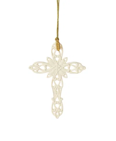 Lenox 2026 Snow Fantasies Cross Ornament In White