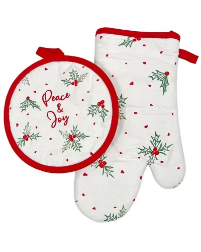 LENOX LENOX 2PC BAYBERRY PEACE & JOY OVEN MITT & POT HOLDER SET